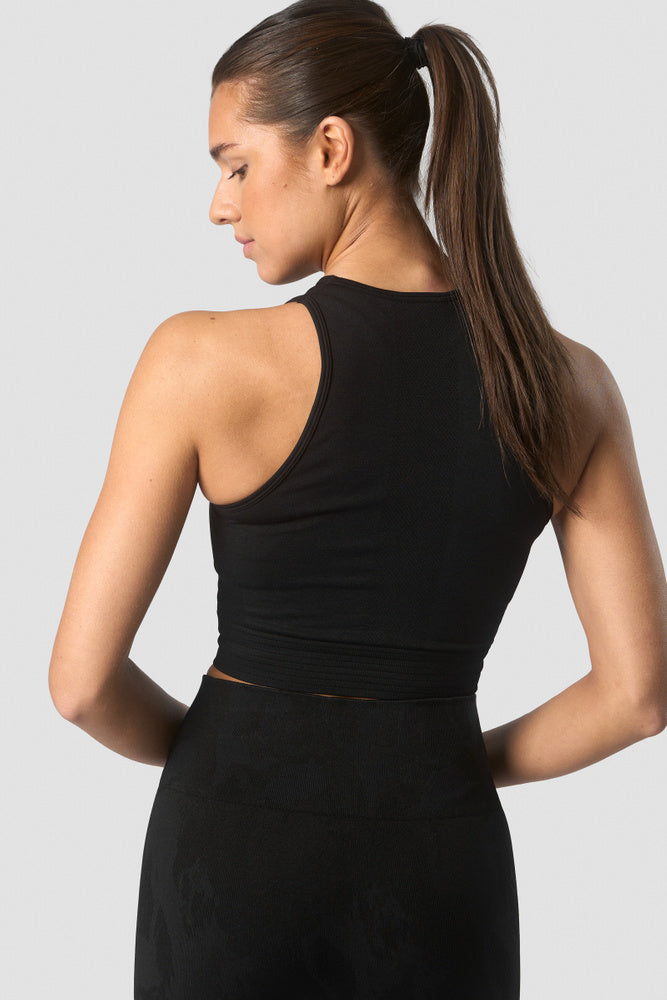 ICIW Define Seamless Cropped Tank Top Black