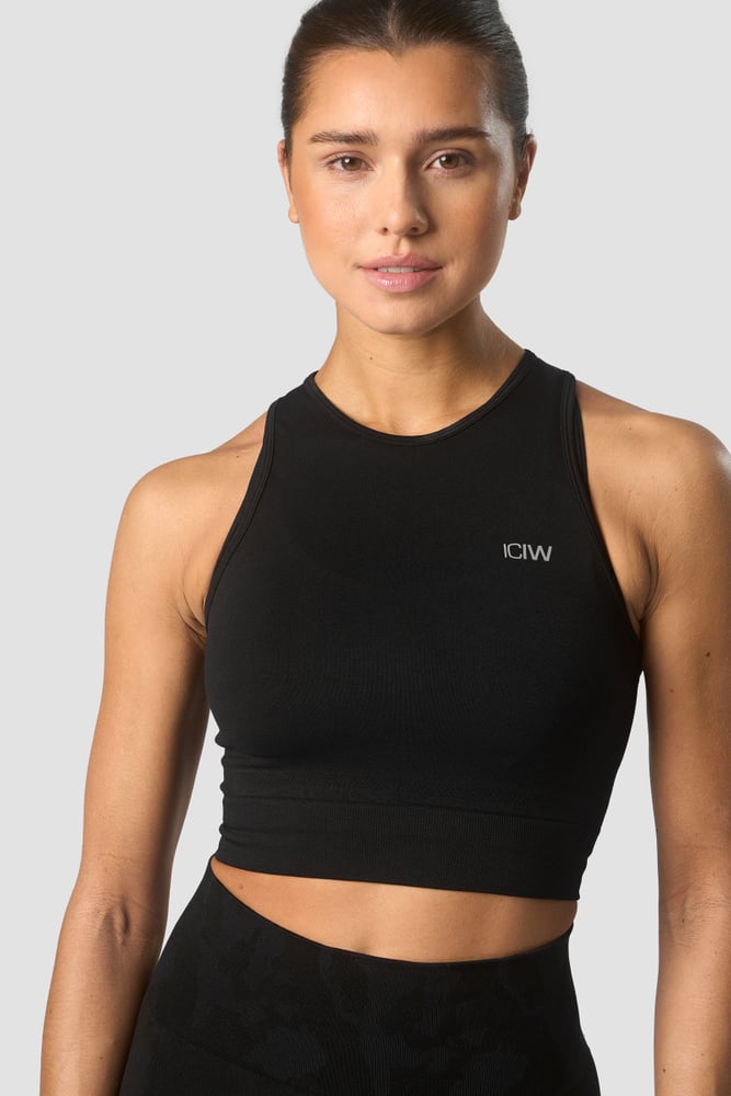 ICIW Define Seamless Cropped Tank Top Black