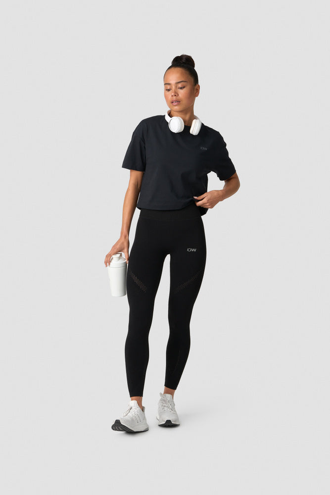 ICIW Everyday Cotton Cropped T-shirt Black