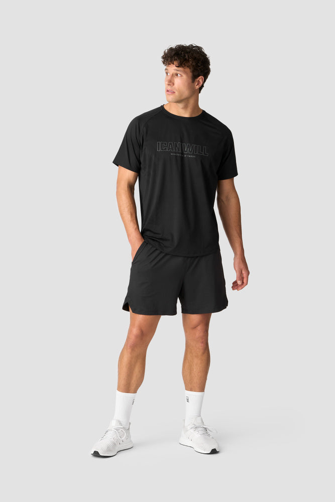 ICIW Stride Raglan Print T-shirt Men Black