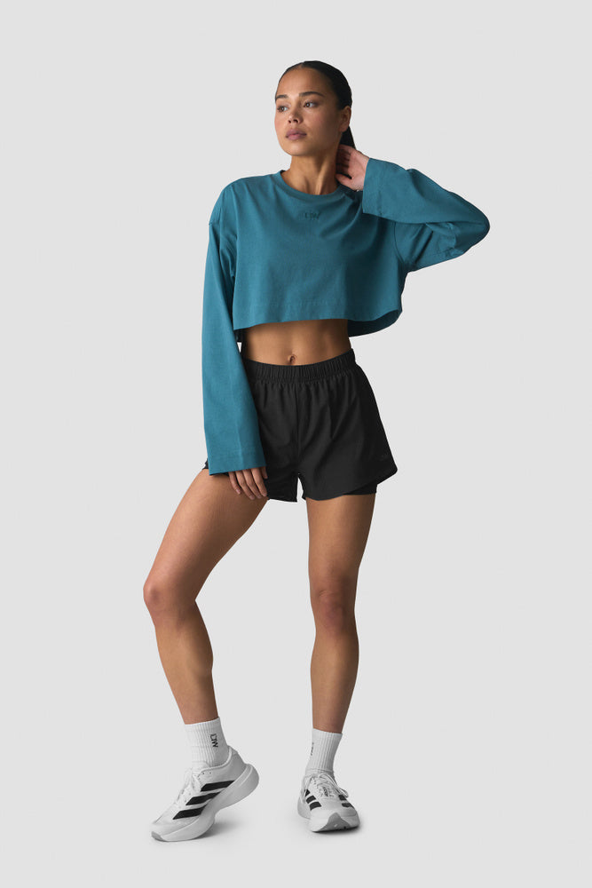 ICIW Everyday Relaxed Cropped Long Sleeve Light Faded Teal