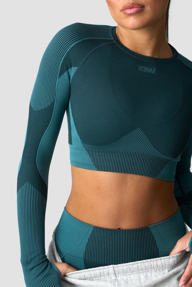 ICIW Sculpt Seamless Long Sleeve W Contrast Teal