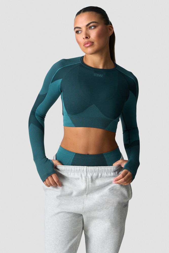 ICIW Sculpt Seamless Long Sleeve W Contrast Teal