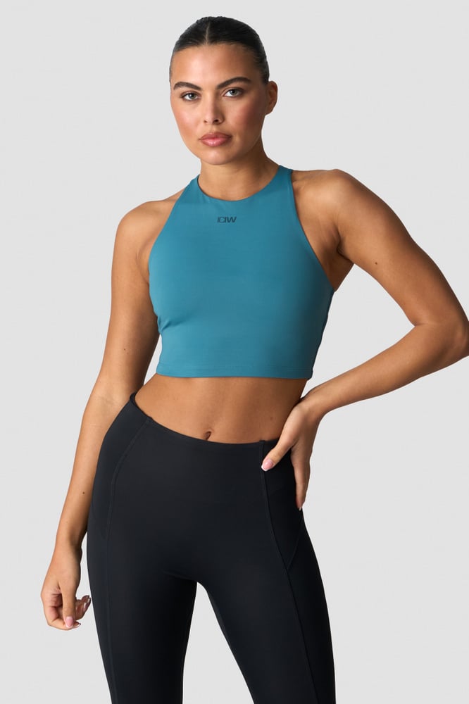 ICIW Sculpt Cropped Tank Top W Light Faded Teal