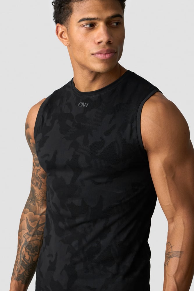ICIW Sculpt Seamless Graphic Tank Top M Black