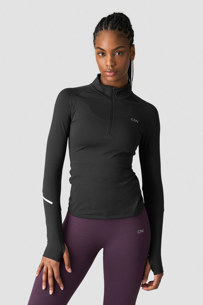 ICIW Everyday Long Sleeve 1/4 Stripe Zipper Black