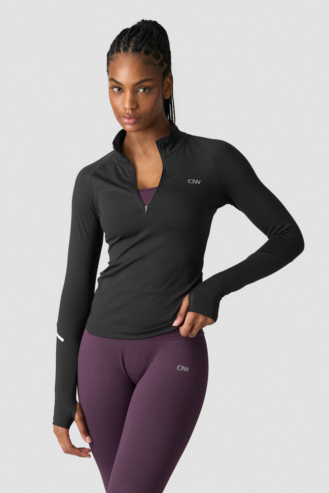ICIW Everyday Long Sleeve 1/4 Stripe Zipper Black