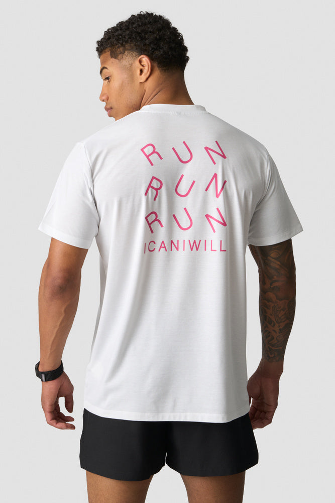 ICIW Essential Dri-Release Printed T-Shirt White