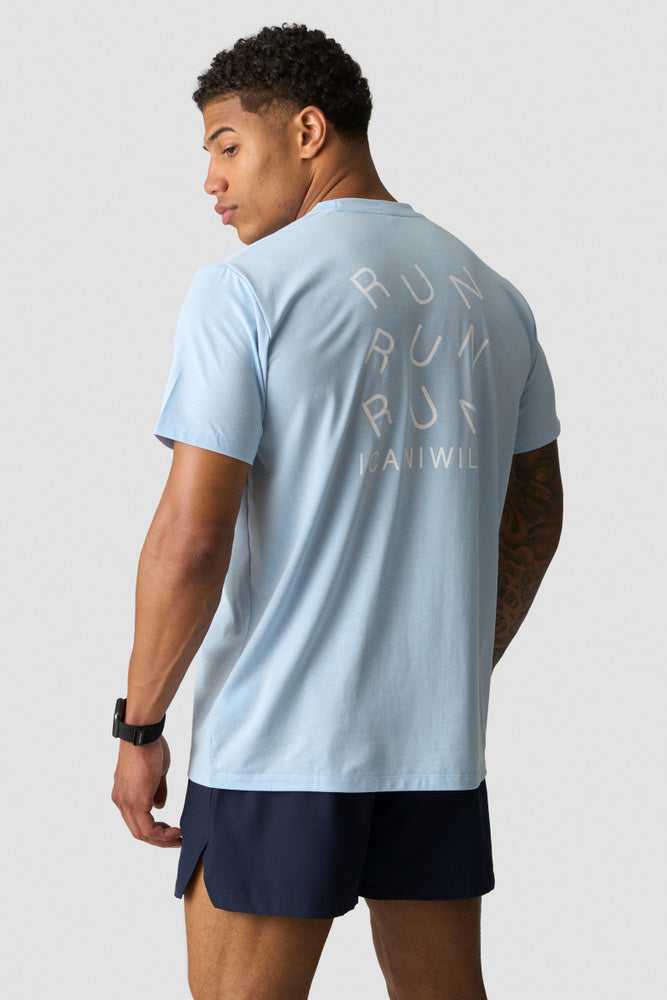 ICIW Essential Dri-Release Printed T-Shirt Arctic Blue