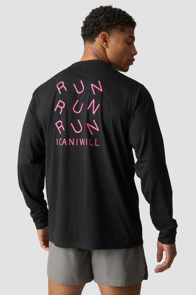 ICIW Essential Dri-Release Printed Long Sleeve Black