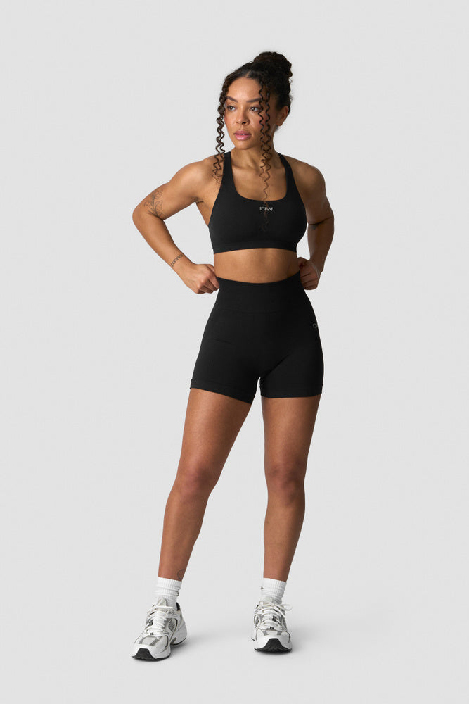 ICIW Smooth Seamless Midi Shorts Black