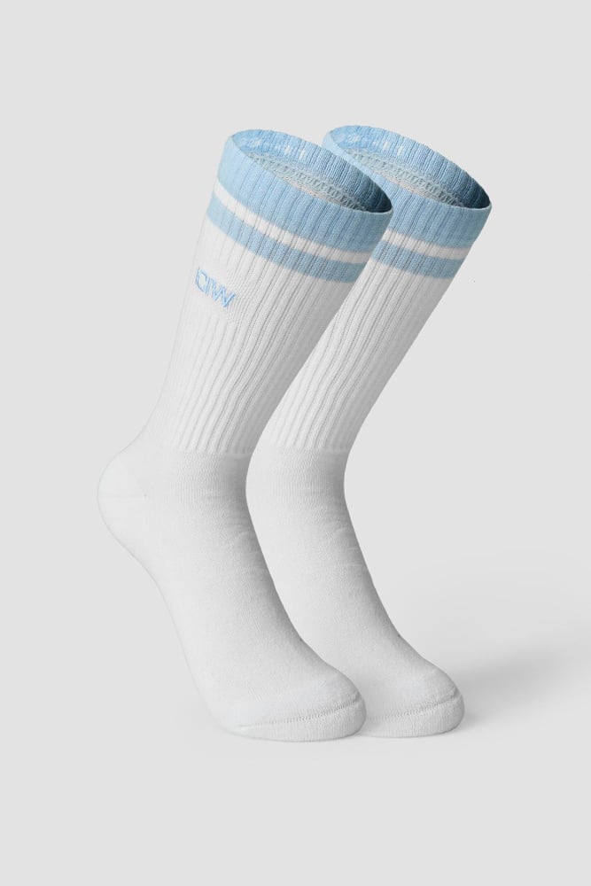 ICIW Training Striped Socks 2-Pack White/Arctic Blue