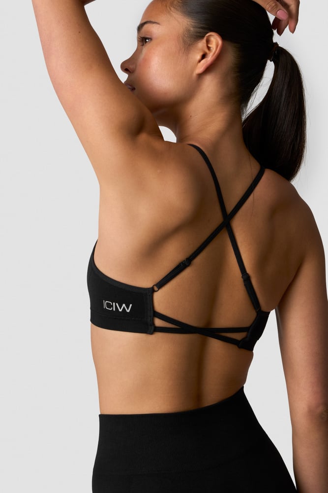 ICIW Smooth Seamless Strappy Sports Bra W Black