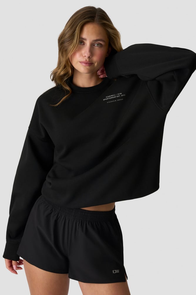 ICIW Everyday Relaxed Crewneck Print Black