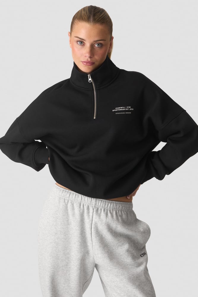 ICIW Everyday 1/4 Zip Crewneck Print Black