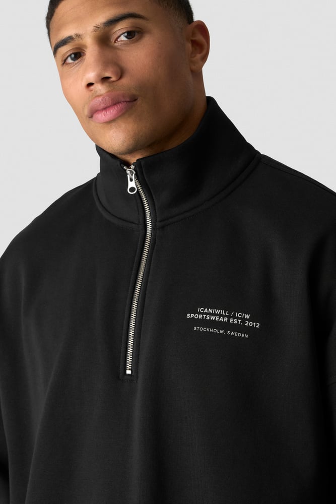 ICIW Everyday 1/4 Zip Sweatshirt Print M Black