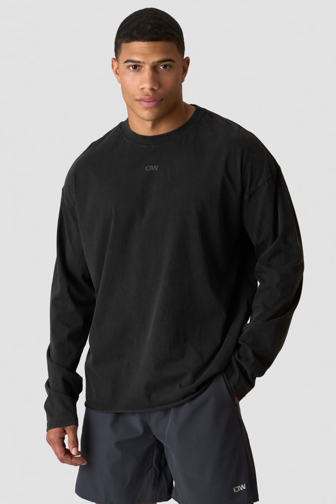 ICIW Stonewashed Long Sleeve T-shirt Print M Black