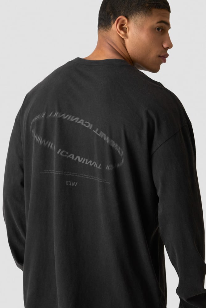 ICIW Stonewashed Long Sleeve T-shirt Print M Black