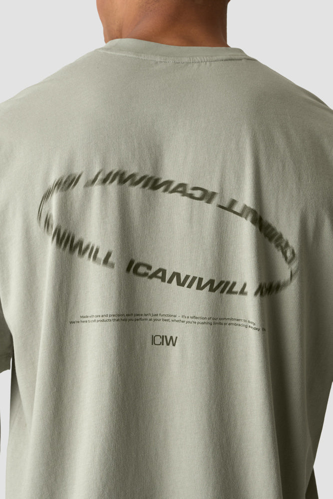 ICIW Stonewashed T-Shirt Print M Light Khaki Green