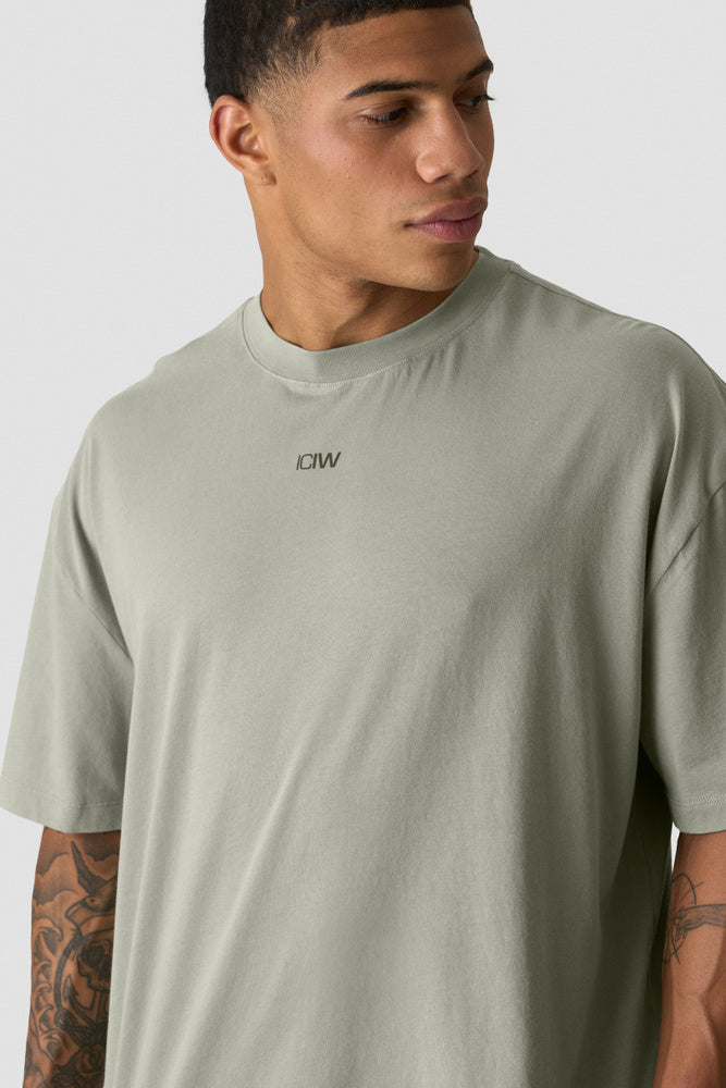 ICIW Stonewashed T-Shirt Print M Light Khaki Green