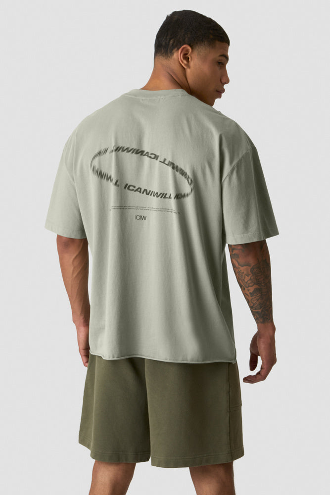 ICIW Stonewashed T-Shirt Print M Light Khaki Green