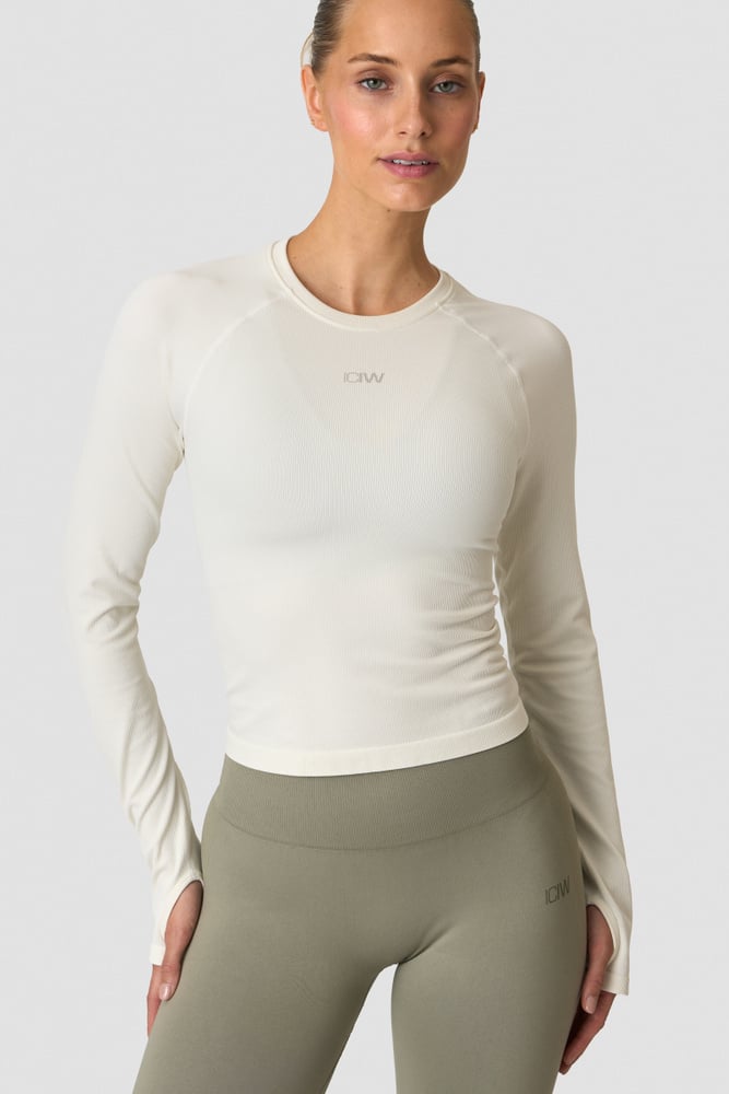 ICIW Sculpt Seamless Ribbed LS Ivory