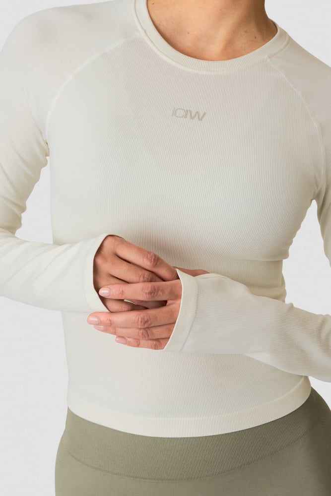 ICIW Sculpt Seamless Ribbed LS Ivory