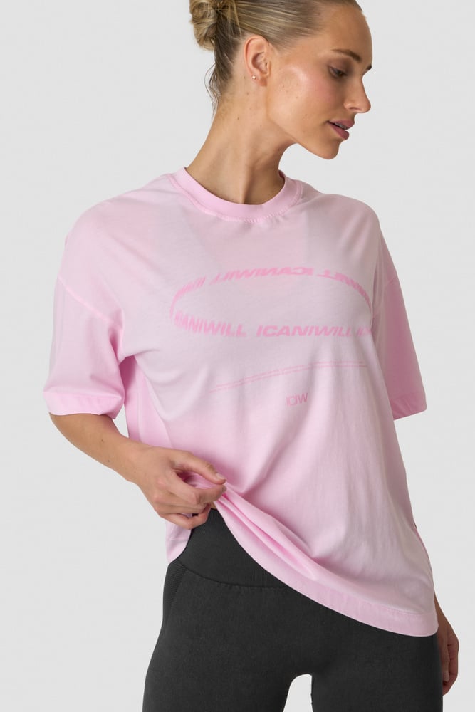ICIW Essence Oversized T-shirt Print Bubblegum Pink