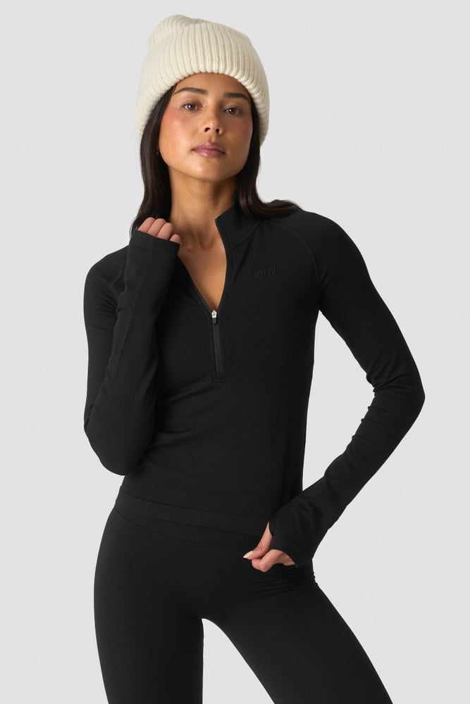 ICIW Define Wool 1/2 Zip Black