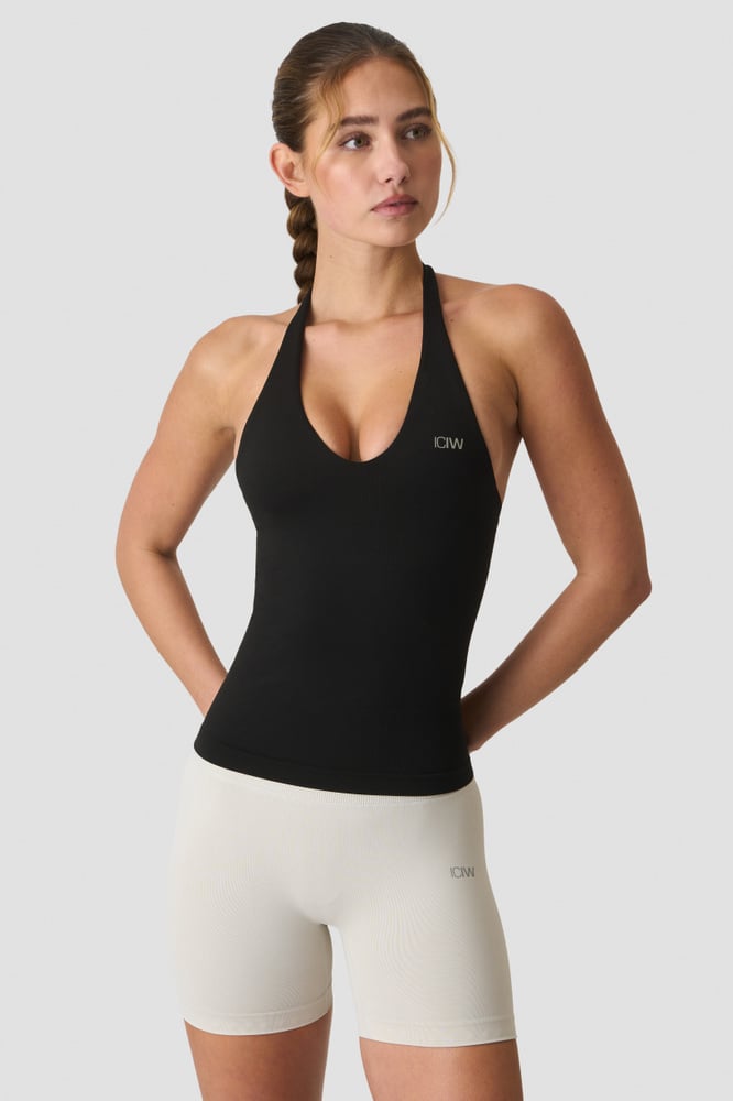 ICIW Define Seamless Halter Neck Tank Black