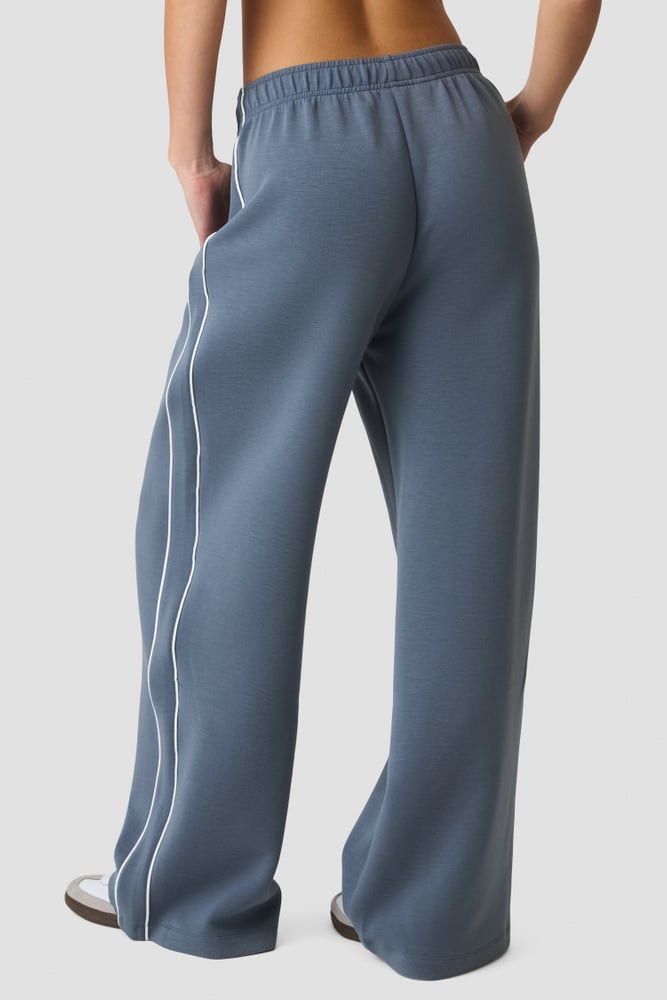 ICIW Contrast Straight Leg Pants Misty Blue