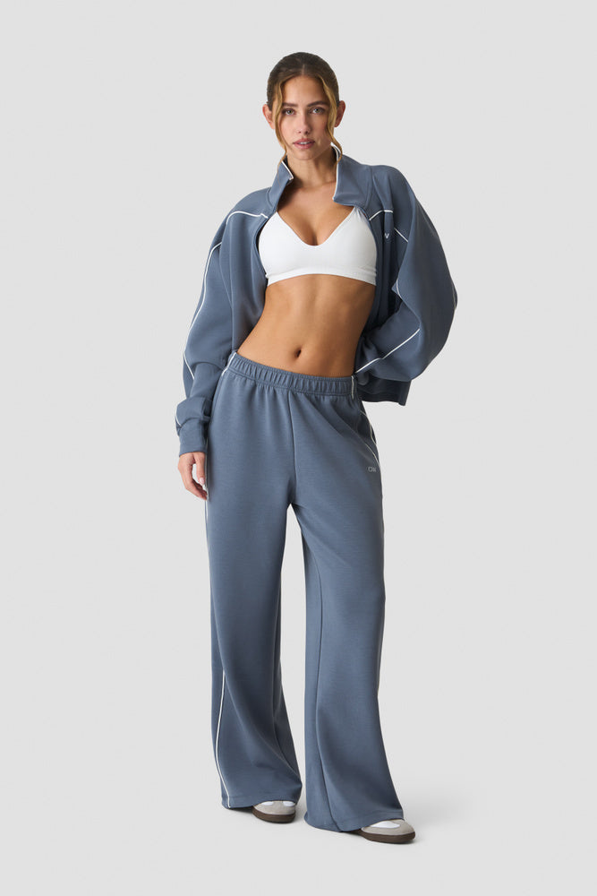 ICIW Contrast Zip Jacket Misty Blue