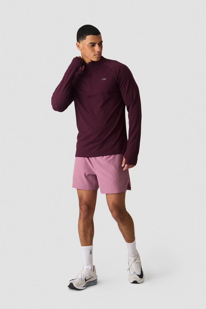 ICIW Mirage 1/4 Zip Midlayer Long Sleeve Maroon Red