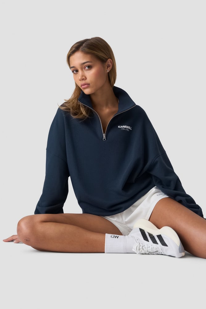 ICIW Everyday Terry 1/4 Zip Sweatshirt Midnight Blue