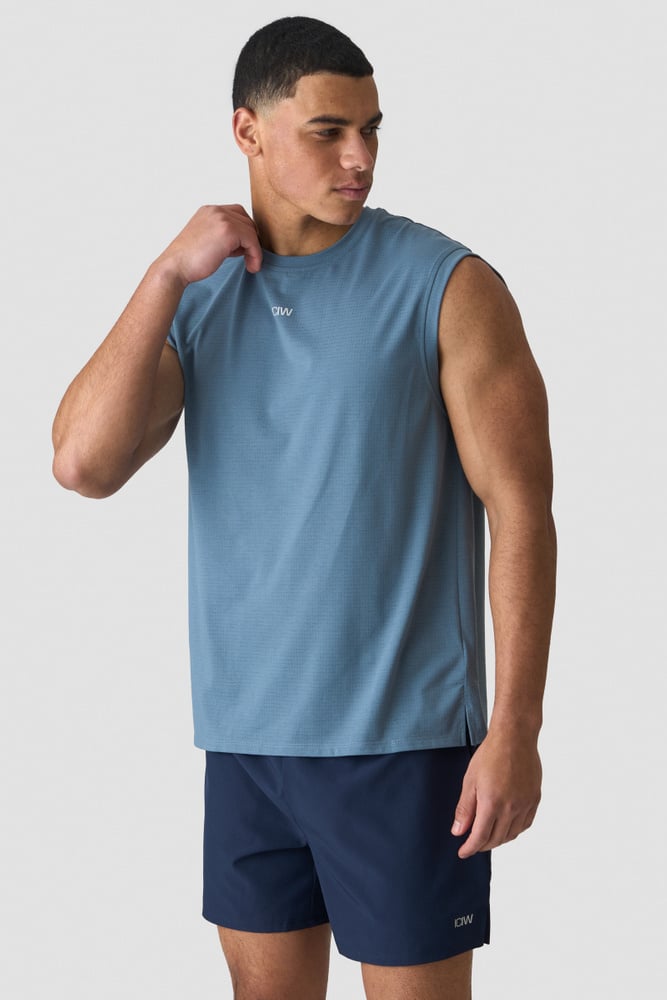 ICIW Stride Sleeveless Tee Dri-Release Washed Blue