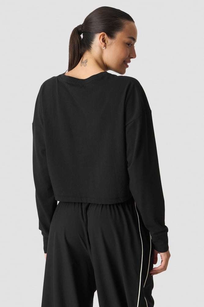ICIW Shape Cropped Long Sleeve Print Black