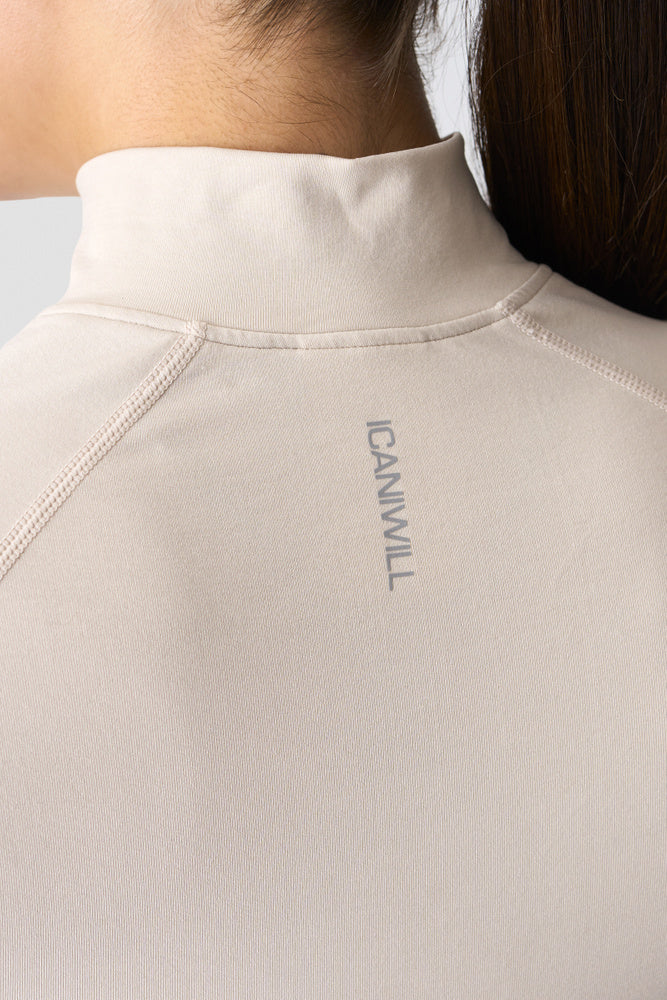 ICIW Shape 1/2 Zip Long Sleeve Light Beige