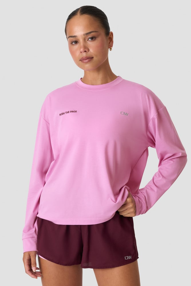 ICIW Mirage Dri-Release Long Sleeve Print W Pink Lotus