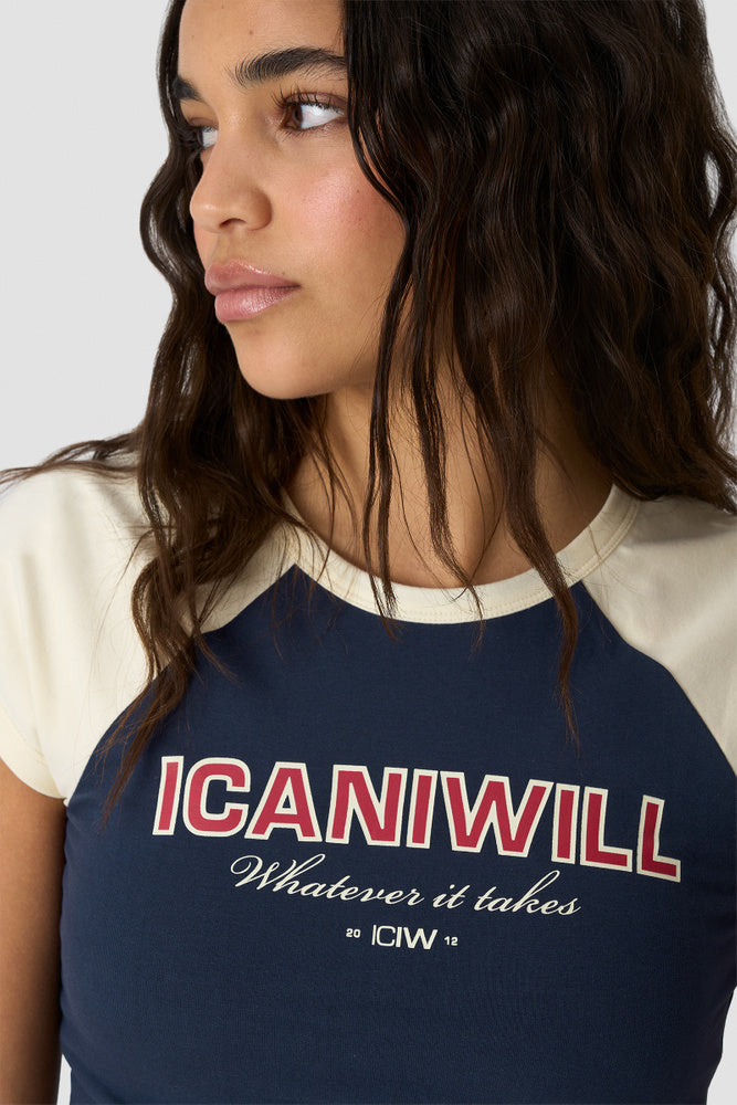 ICIW Everyday Raglan Tee Print Midnight Blue