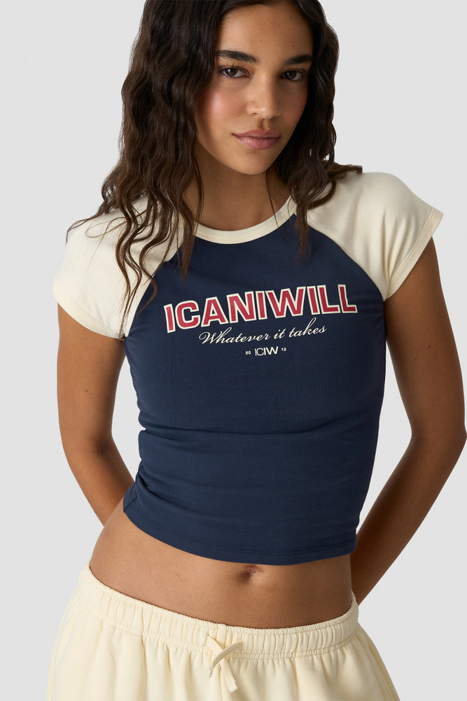 ICIW Everyday Raglan Tee Print Midnight Blue
