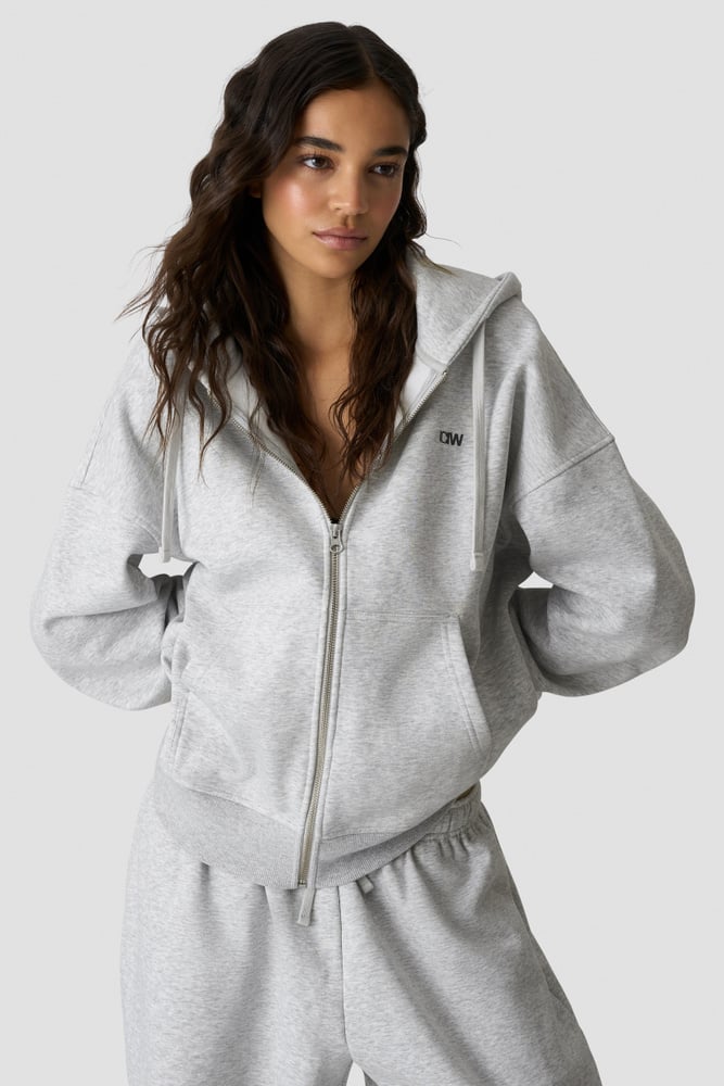 ICIW Everyday Relaxed Hoodie Zip Light Grey Melange