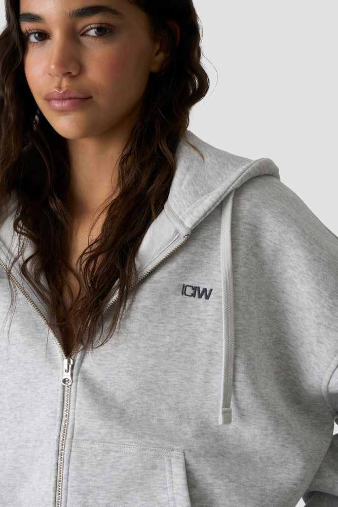 ICIW Everyday Relaxed Hoodie Zip Light Grey Melange