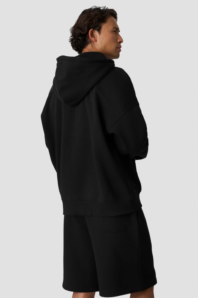 ICIW Everyday Relaxed Zip Hoodie Terry Print Black