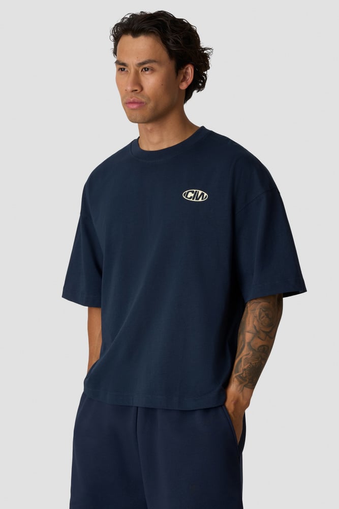 ICIW Everyday Boxy Tee Print Midnight Blue