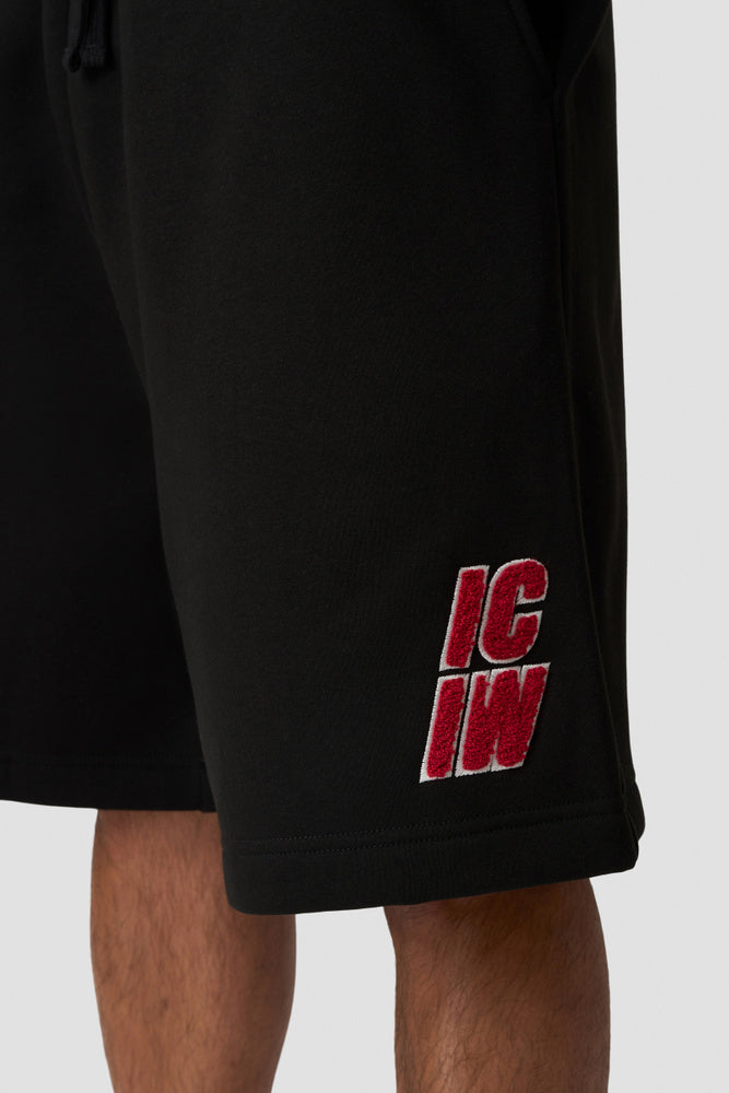 ICIW Everyday Relaxed Sweat Shorts Terry Print Black
