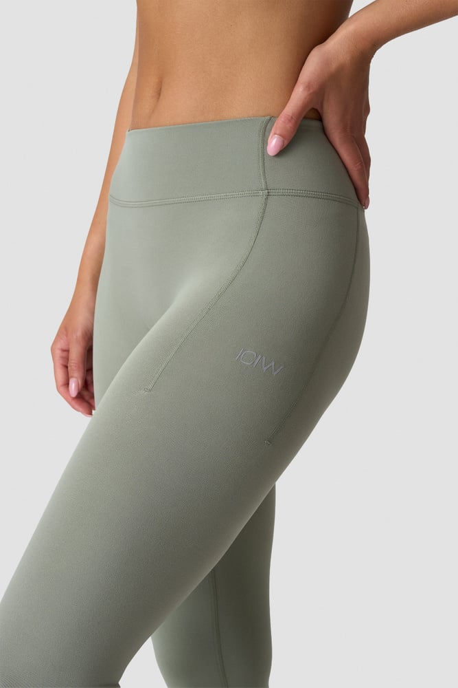 ICIW Luxe Mid Rise Tights Dusty Sage Green