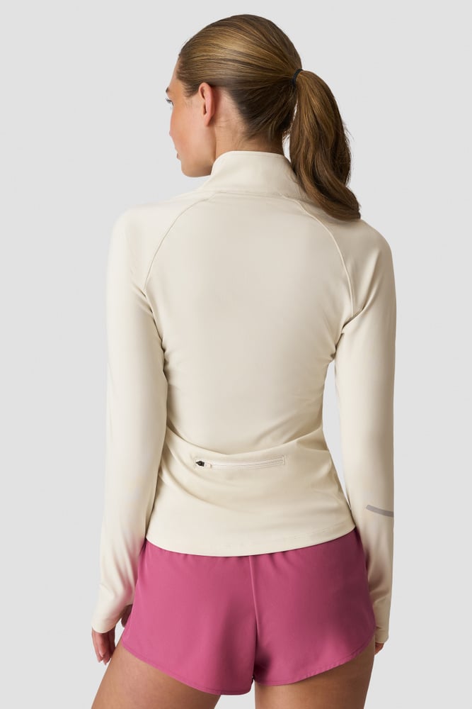 ICIW Everyday Long Sleeve 1/4 Stripe Zipper W Cream