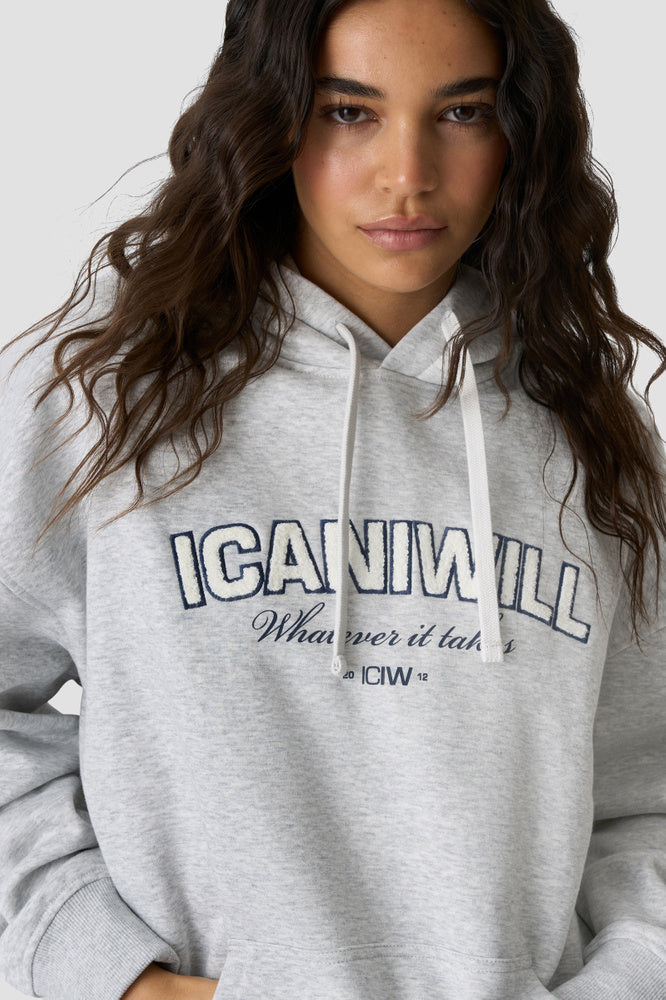 ICIW Everyday Relaxed Hoodie Terry Print Light Grey Melange