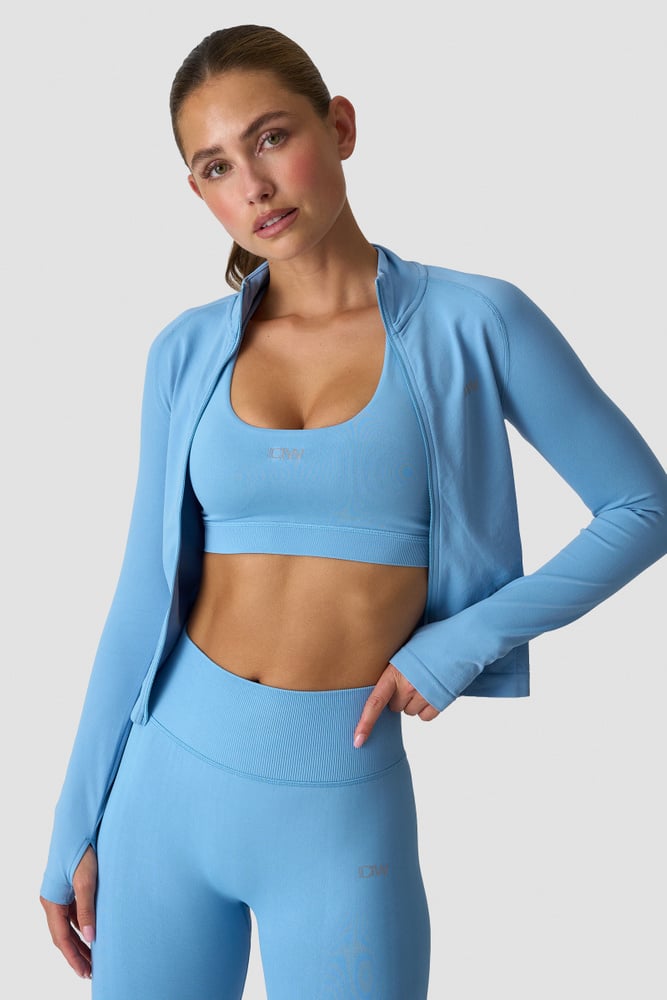 ICIW Define Seamless Zip Long Sleeve Dove Blue
