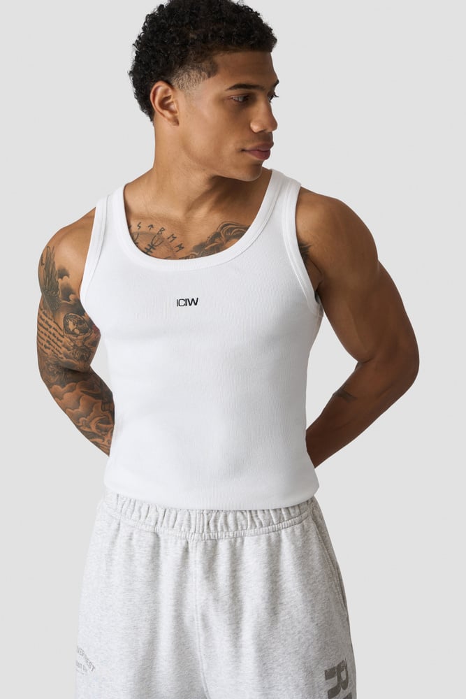 ICIW Grit Ribbed Tank white snow